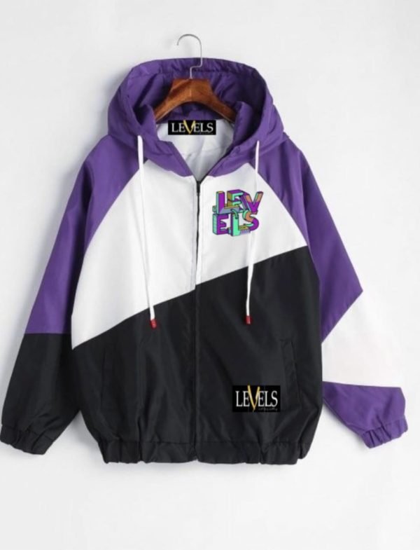 Purple white black Windbreaker